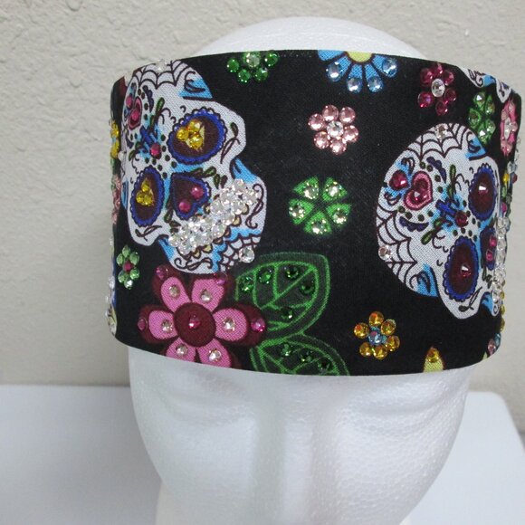 Blinged Out Riding Bandana Grateful Dead Skulls Multi Colored Sparkle&Shine! - Picture 1 of 6